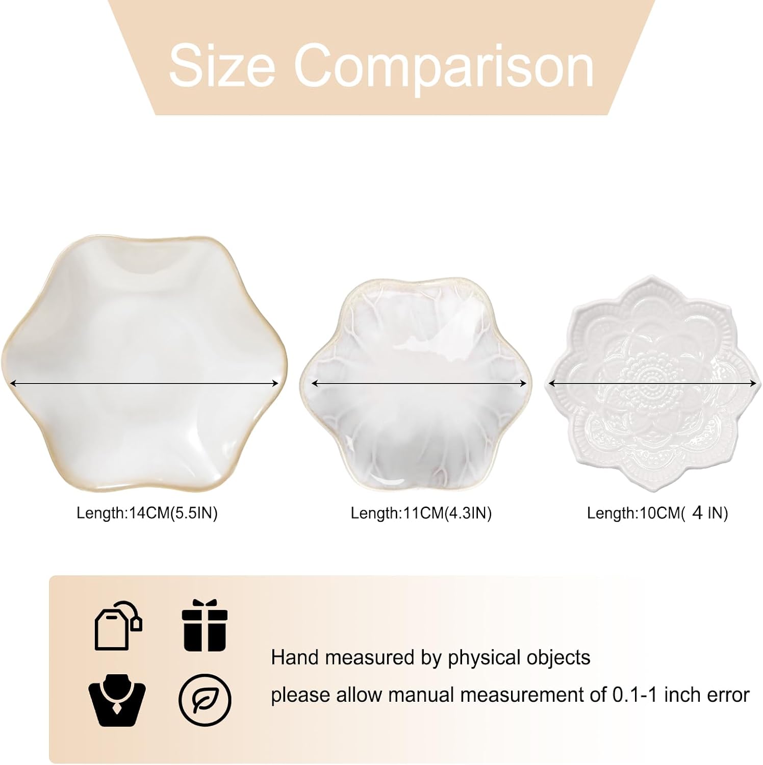 Jewelry Tray Key Tray / 4.3 Inches / White + Green / Set of 2