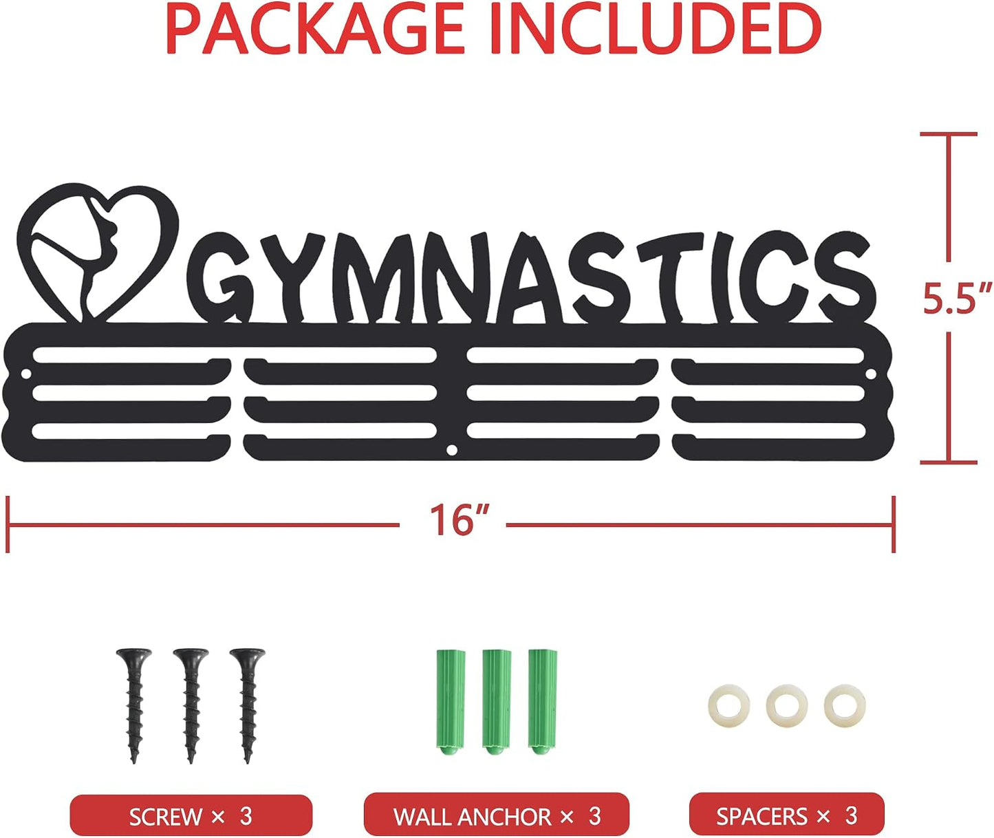 Goutoports Medal Hanger Display Rack - Personalized Award Ribbon Organizer for Sports Race Runner Gymnastics Plaques