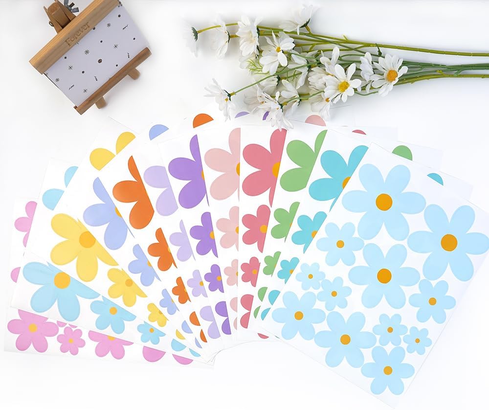 Pastel Daisy Wall Decals / Set of 144