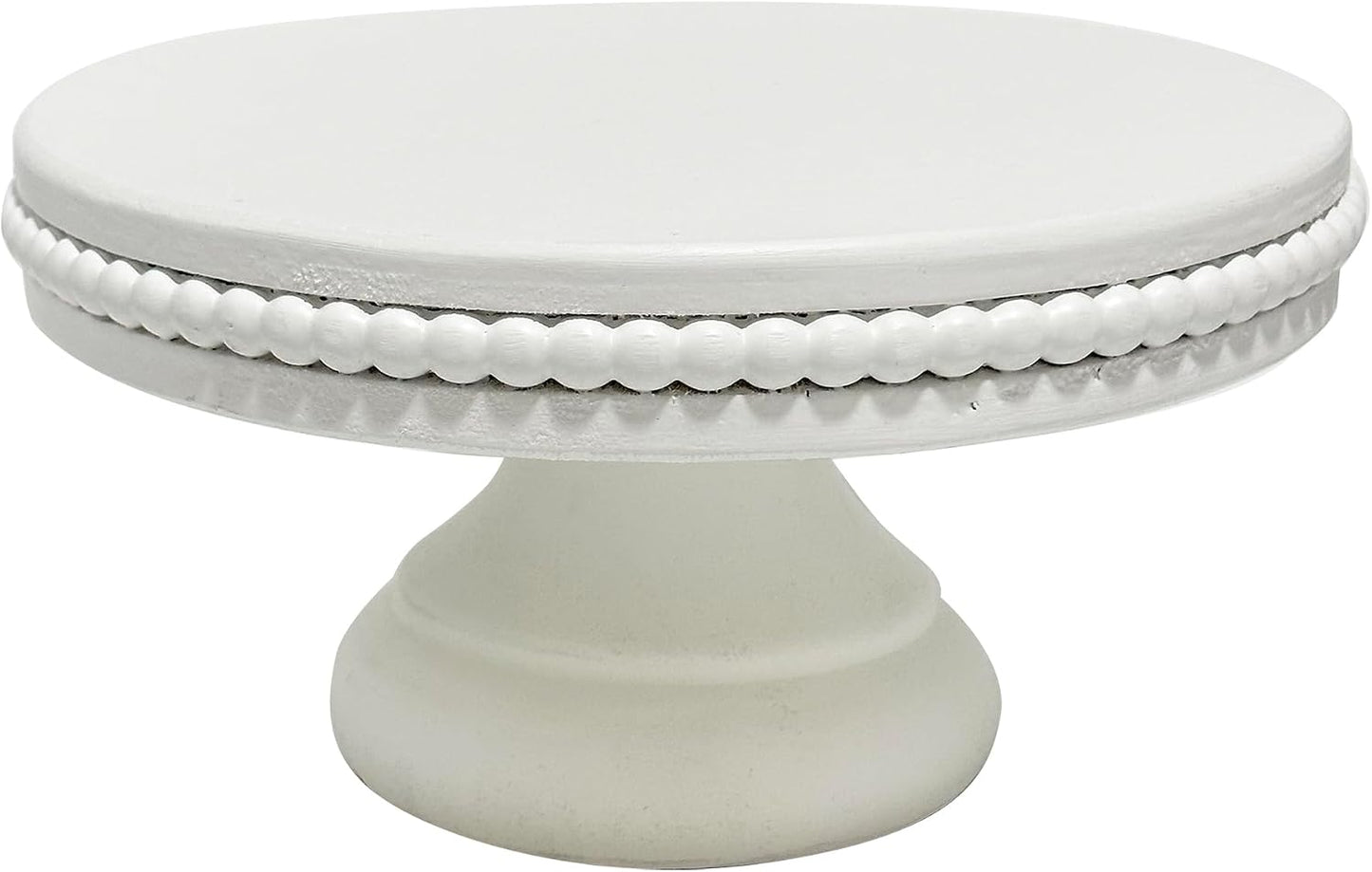 Shabby Chic Pedestal Tray Decor / White / 8.25 Inch