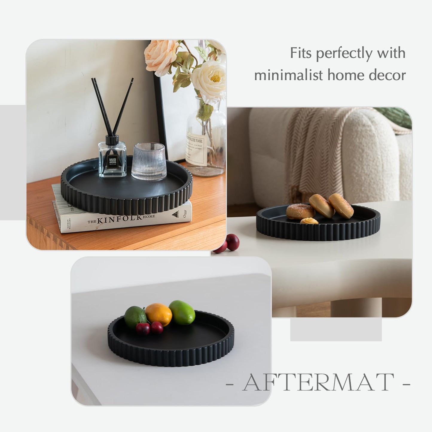 Decorative Tray / Black / 11"L x 11"W x 1.5"H