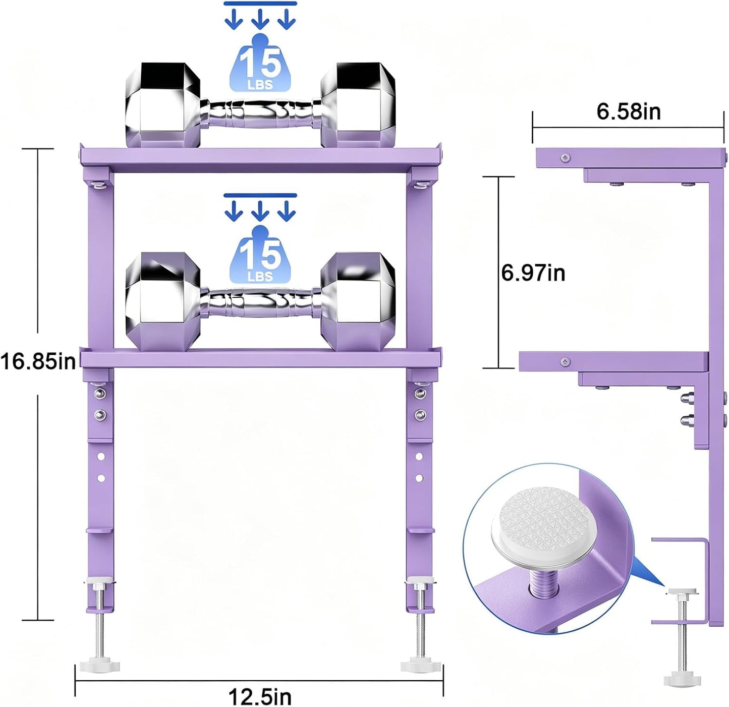 2-Tier Desk Shelf | Desk Organization Expandable Clamp on Desk Shelf Desktop Accessories for Offices and Game Rooms