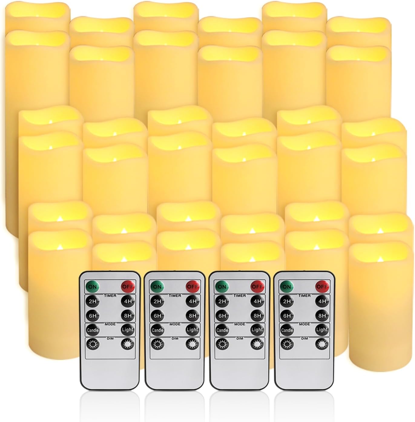 36Pack Flameless LED Candles, Waterproof for Indoor & Outdoor Use, Equipped with 10-Key Remotes & Timer, Ideal for