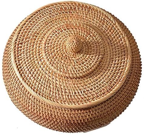 Round Rattan Boxes / 22 x 13 / Cm
