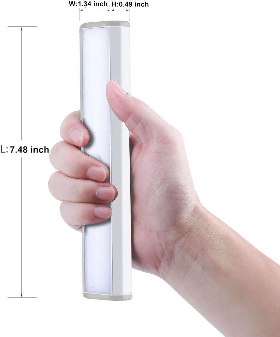 Wireless Motion Sensor Cabinet Lights 10-LED USB Rechargeable Closet Lights LED Under Cabinet Lighting for