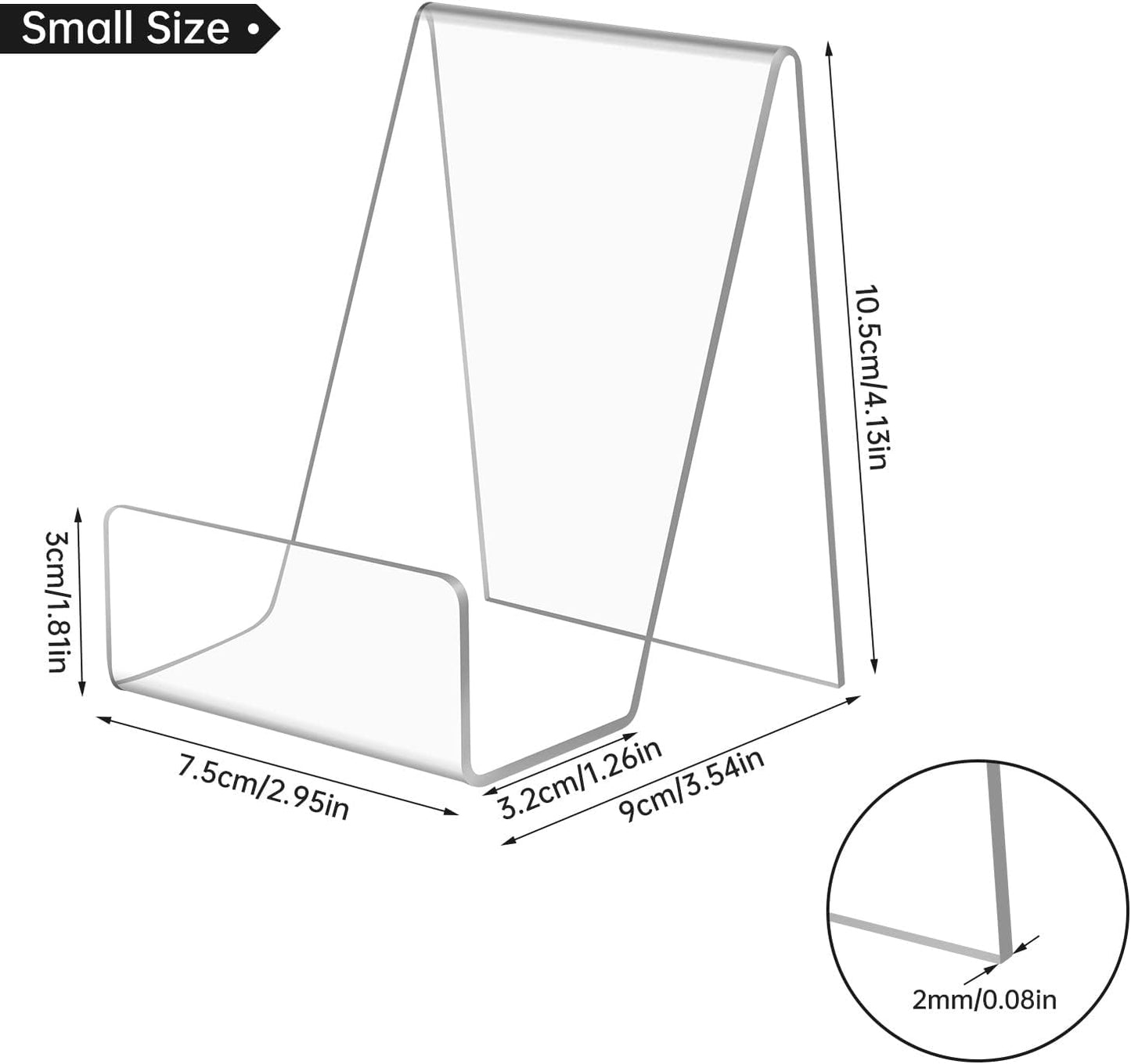 Acrylic Book Stand / Clear / 3 x 4 / Set of 10