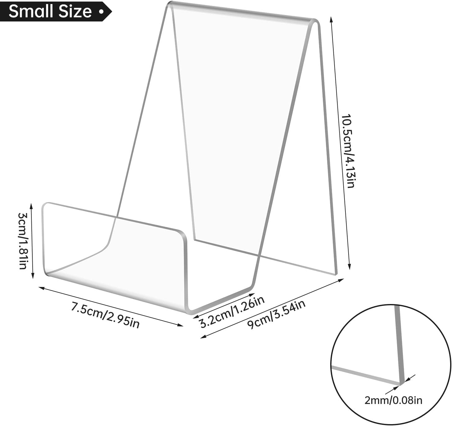 Acrylic Book Stand / Clear / 3 x 4 / Set of 10