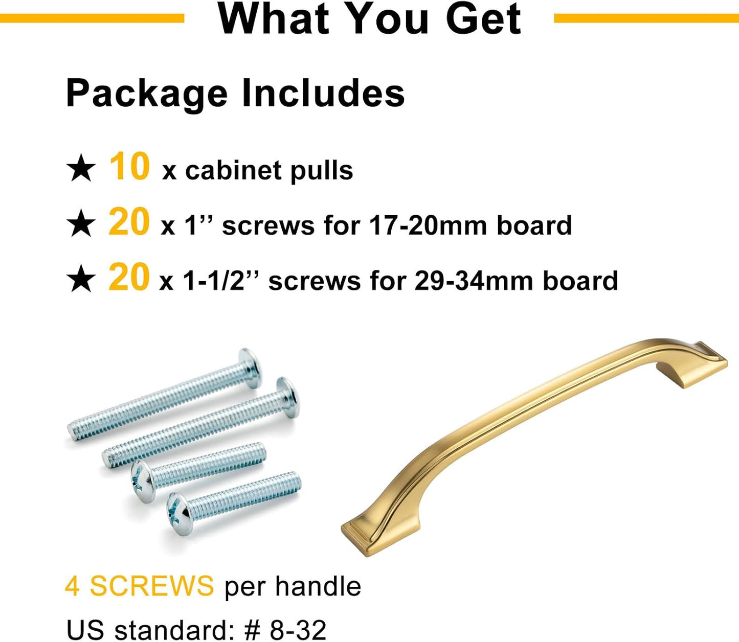 Cabinet Pulls Gold Cabinet Handles Gold Hardware / 3 Inches / Arch Pull / Brushed Gold / Set of 10
