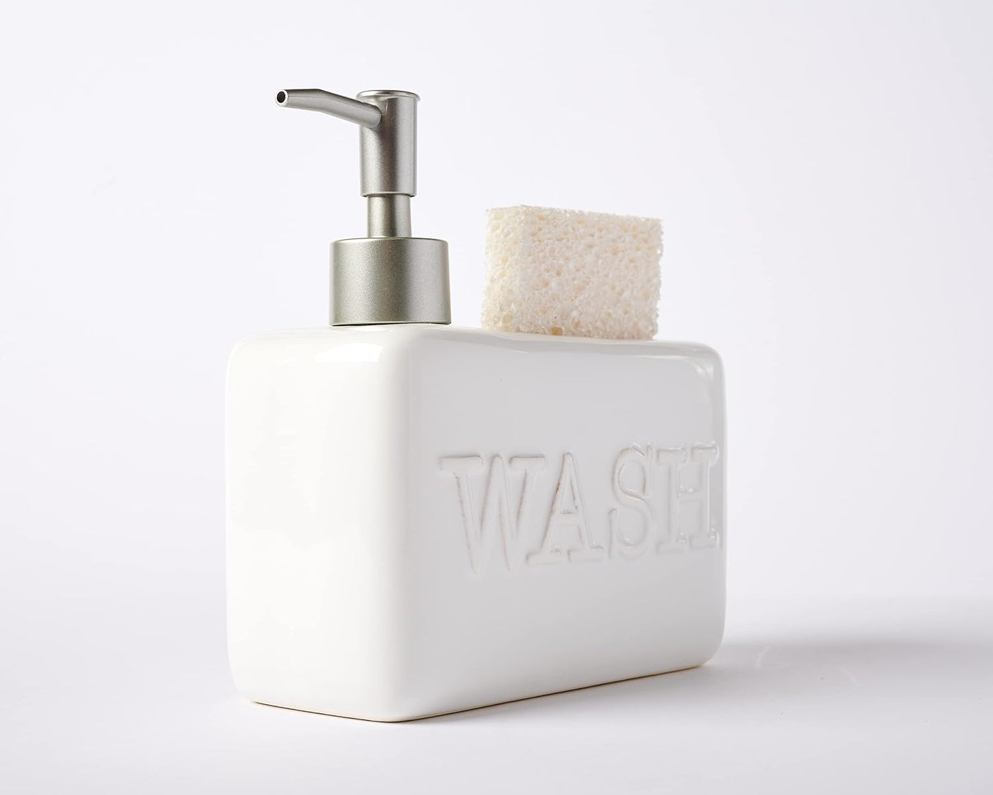 Soap Pump Wash Sponge Holder / White / 4 x 7