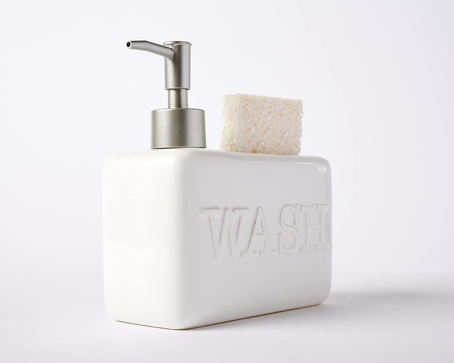Soap Pump Wash Sponge Holder / White / 4 x 7