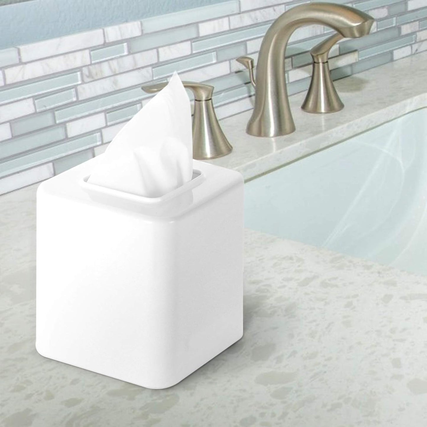 Tissue Box Covers / White / Set of 2