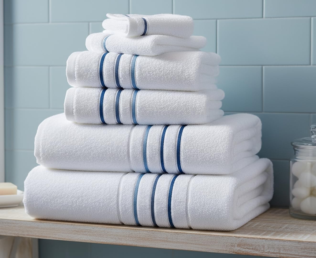 Bath Towels Set for Bathroom – Luxury 6-Piece Cotton Towels, Soft Absorbent & Quick Dry, 600 GSM Bath Towels for
