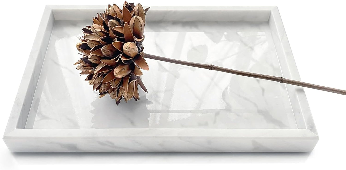 Natural Marble Vanity Tray / Carrara White