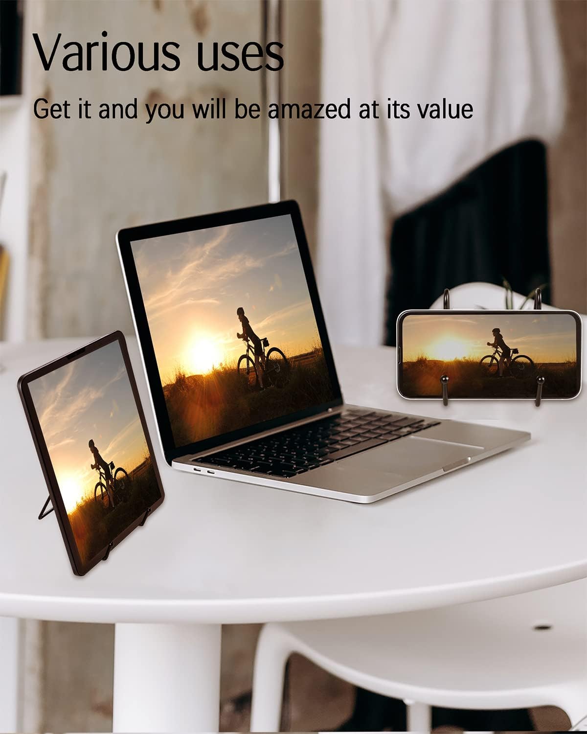 Metal Plate Holder Picture Stand / 6 / Black / 6 Inch / Set of 10