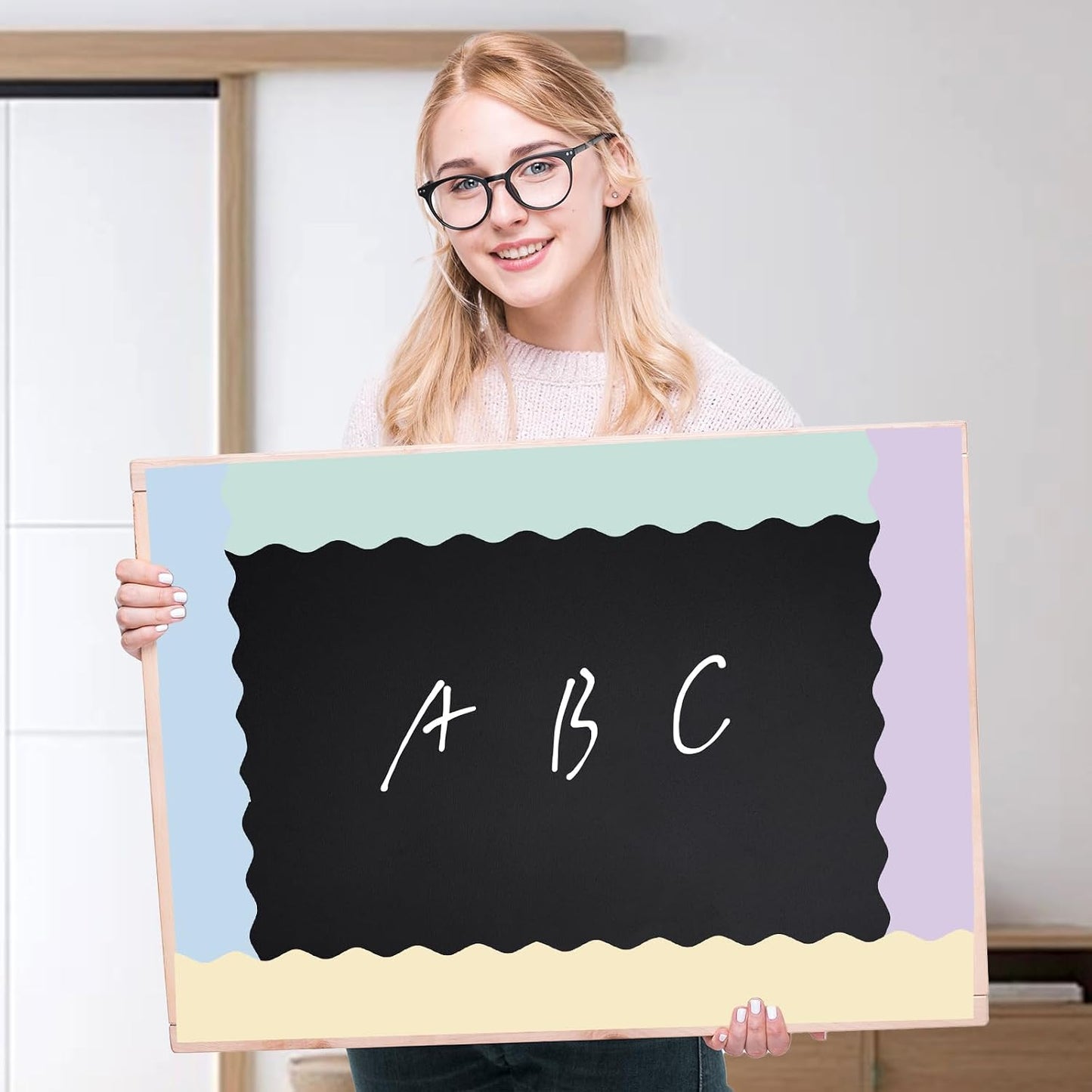 Rainbow Classroom Borders Scalloped Trim Pastel Bulletin Board Decorations / Pastel Rainbow / 216 ft