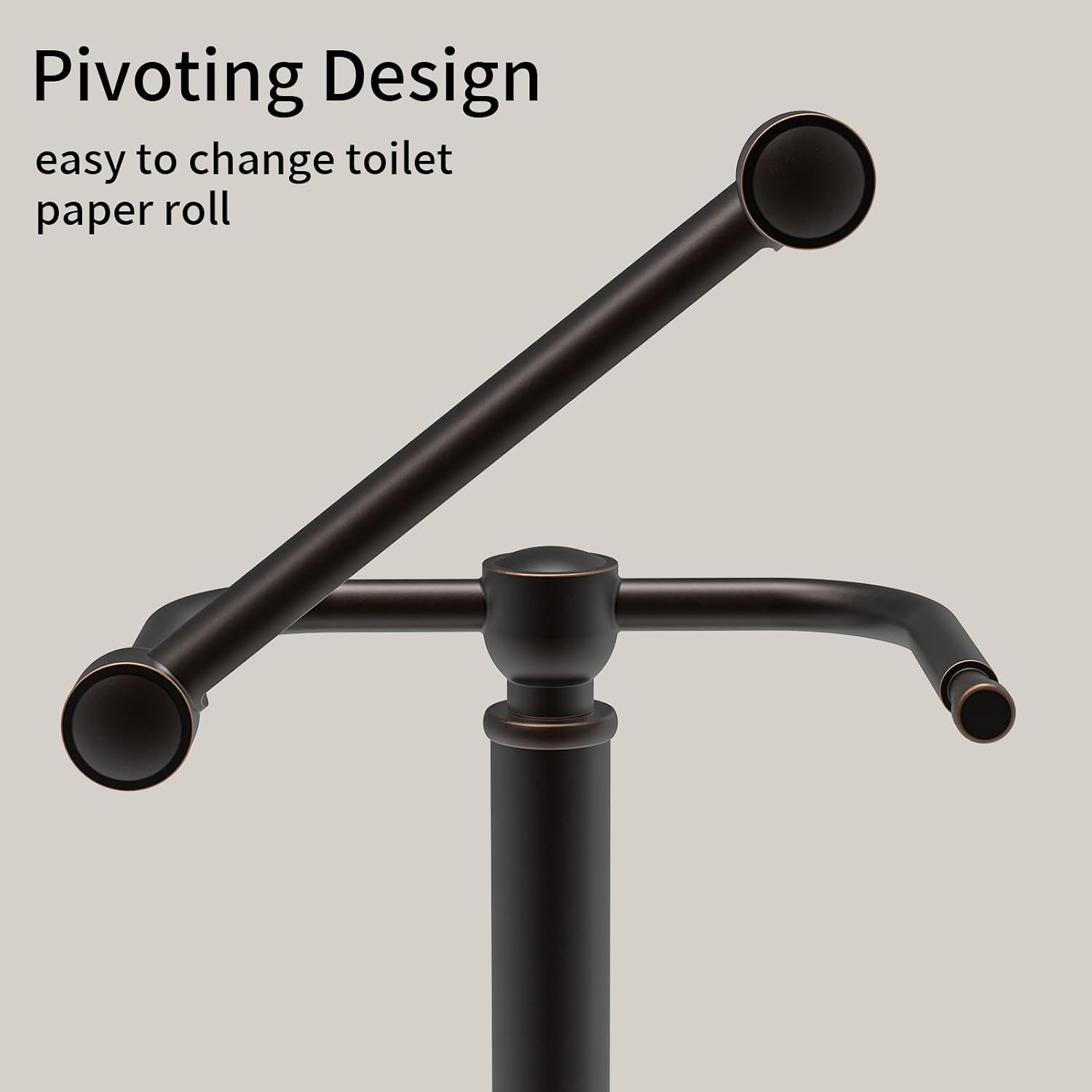 Toilet Paper Holder Stand, Freestanding Toilet Paper Holder,Farmhouse Post Pivoting Toilet Paper Stand with Stable