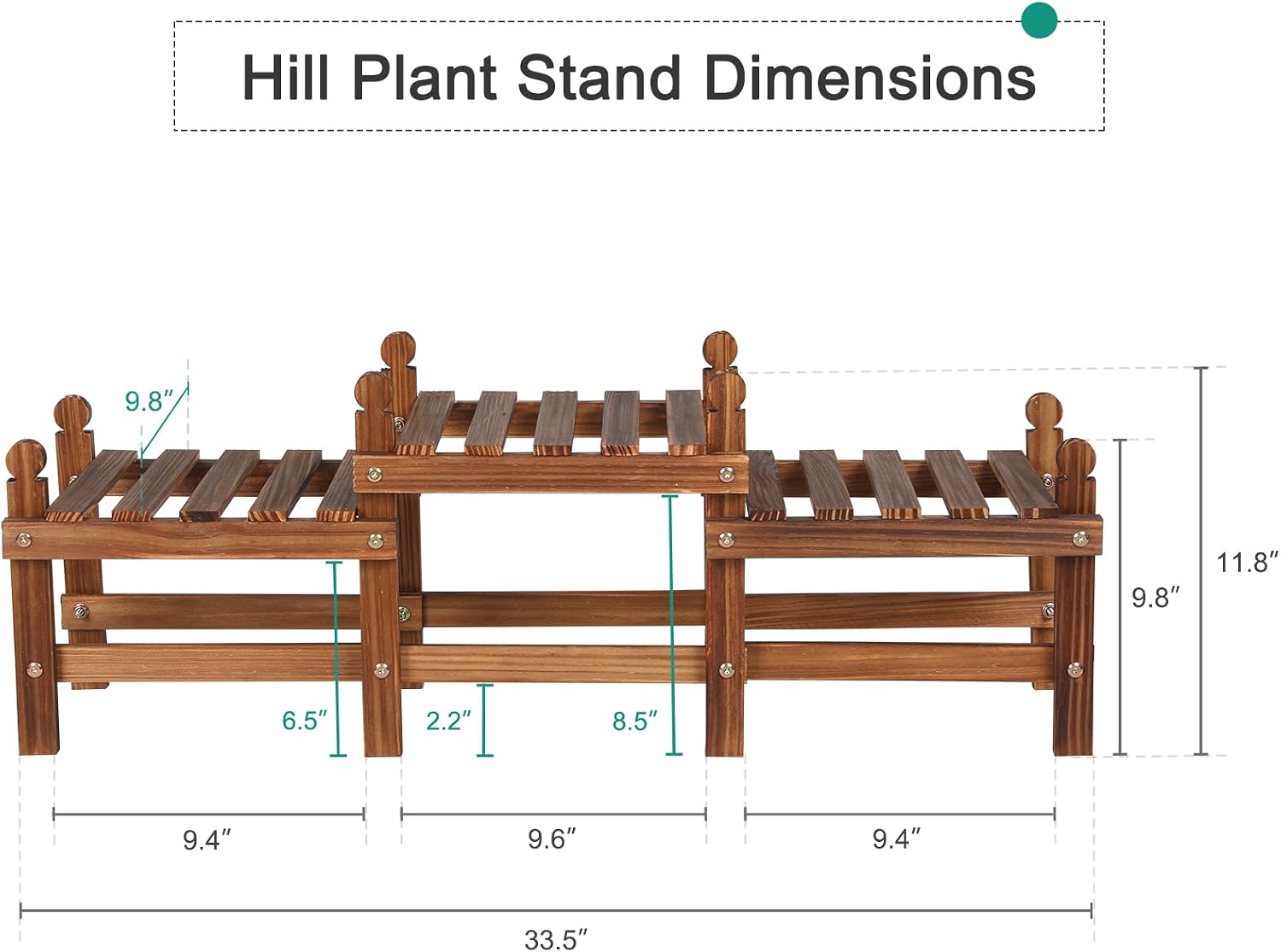3 Tier Plant Stand Indoor,Wood Low Plant Bench for Multiple Plants | Corner Flower Pot Stand Long Plant Holder Window