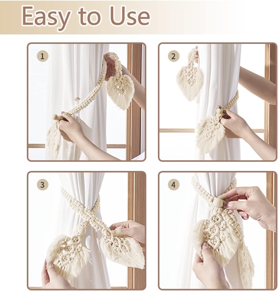 Boho Curtain Tiebacks / S2 / Natural / Set of 2