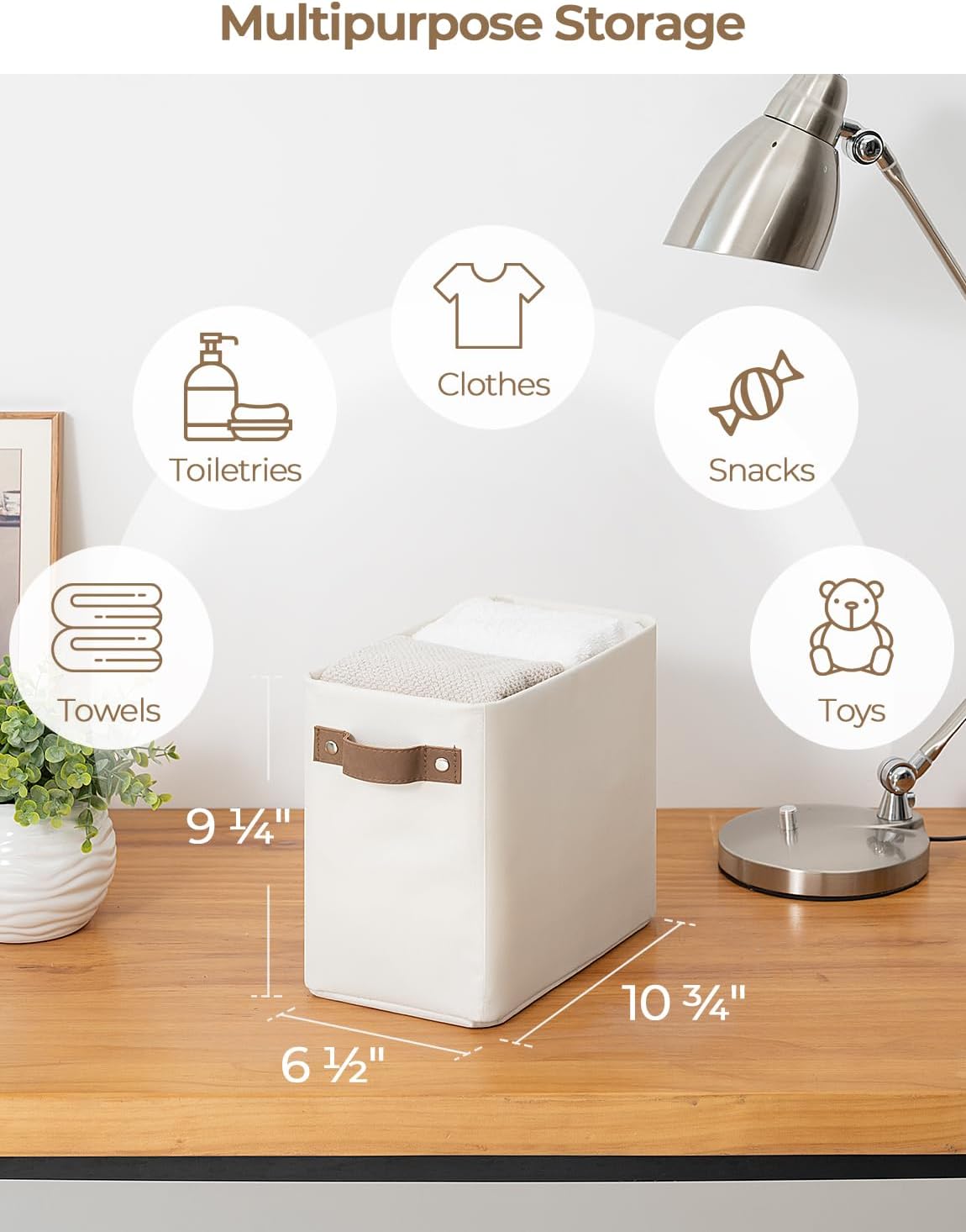 Narrow Storage Bins / Beige