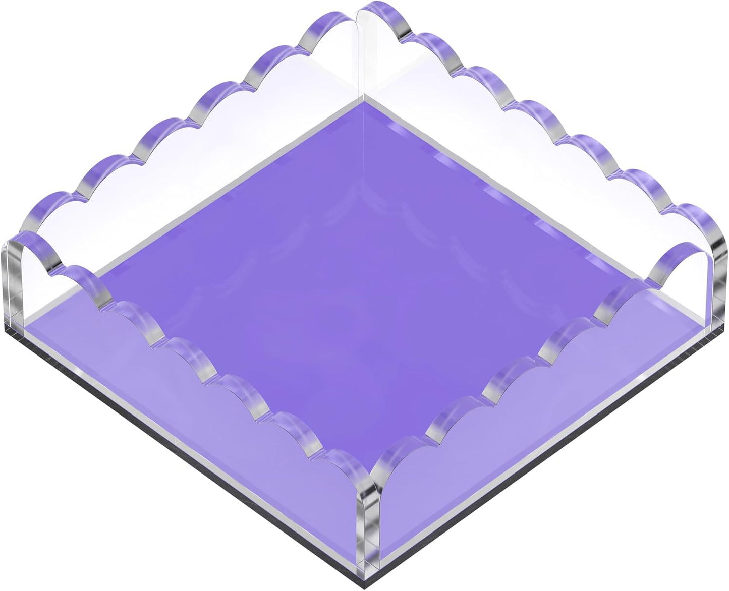 Scalloped Acrylic Tray / Purple / 8 x 8
