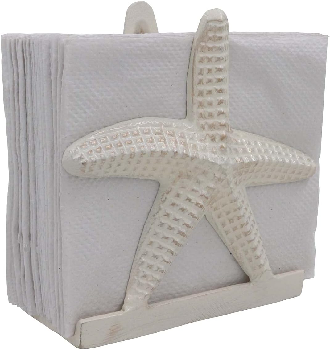 Nautical Napkin Holder / Starfish / Off-white