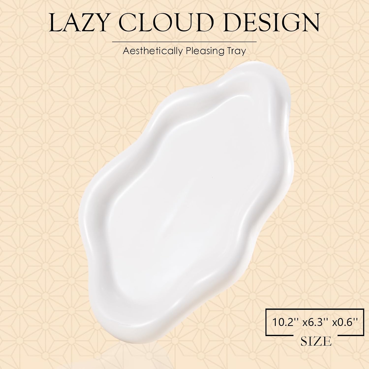 Ceramic Jewelry Tray Trinket Dish / White / 10.2 x 6.3 x 0.6