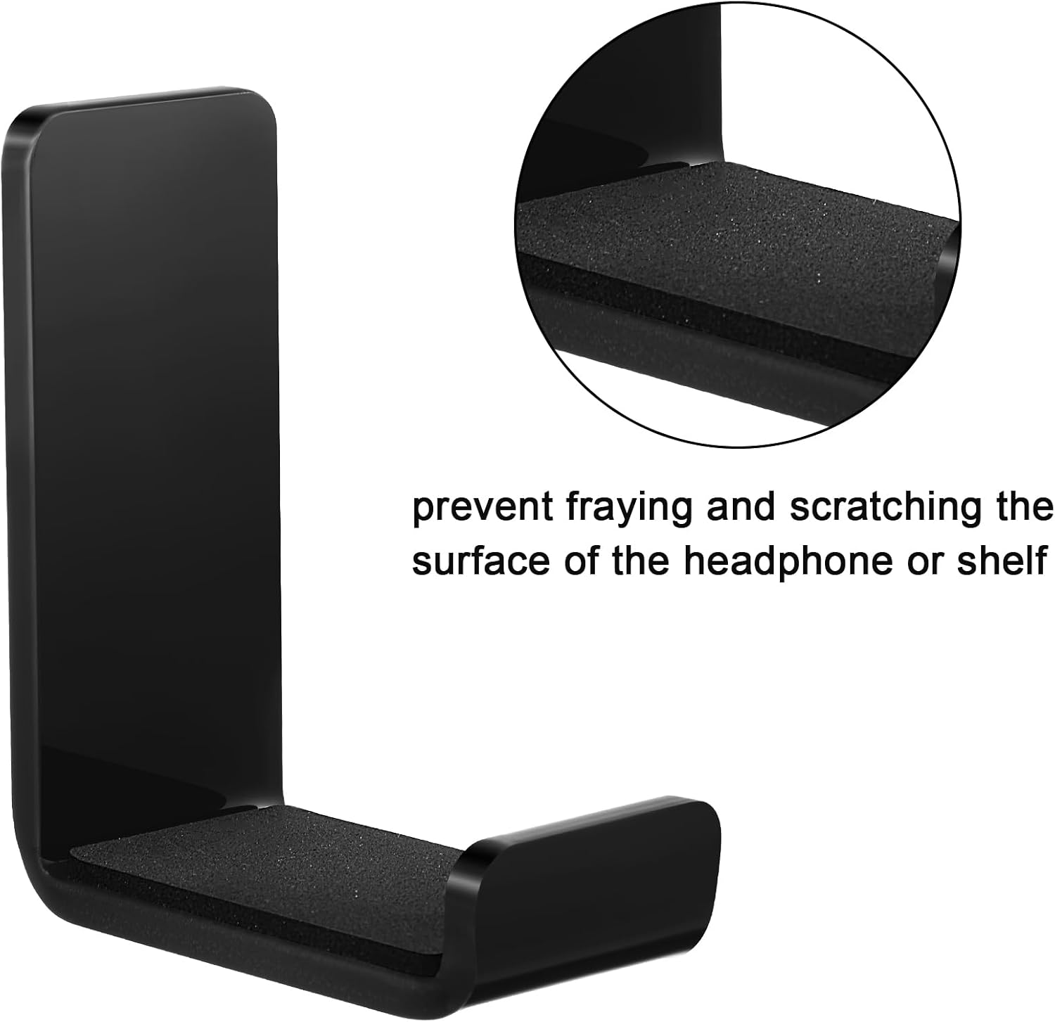 Weewooday 32 Pcs Headphone Hanger Wall Mount Stand with Adhesive Hook,Black
