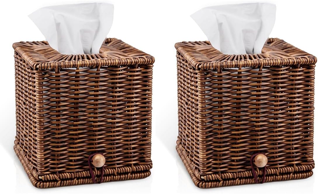 Woven Decorative Box Holders / Natural / Set of 2