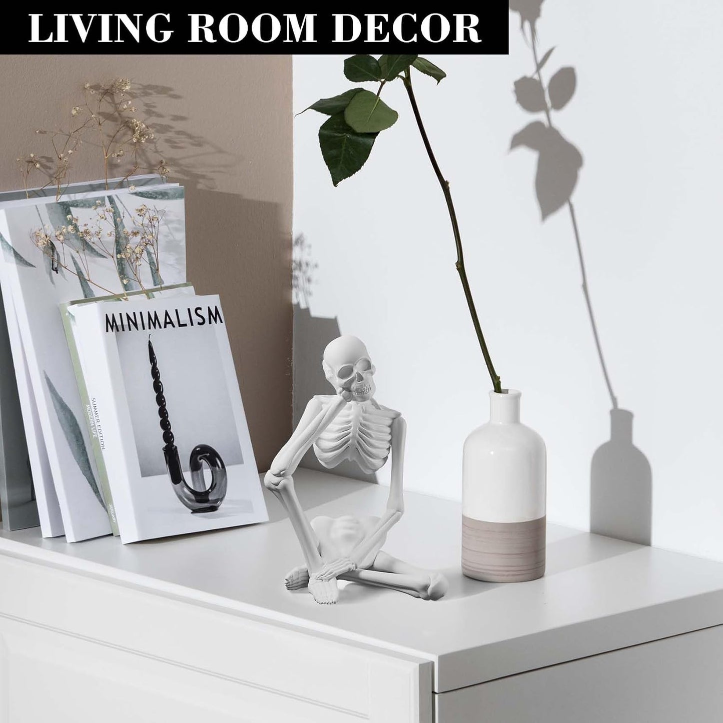 Thinker Statue Decor / White
