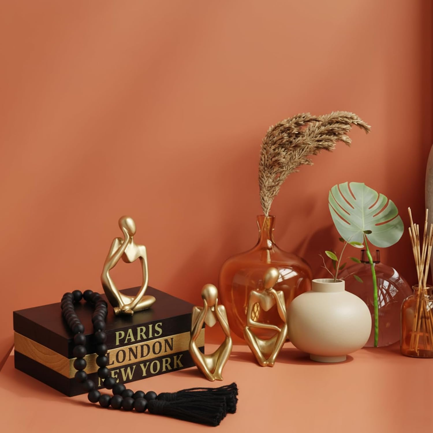 Faux Books for Decoration / Black Gold / Set of 3
