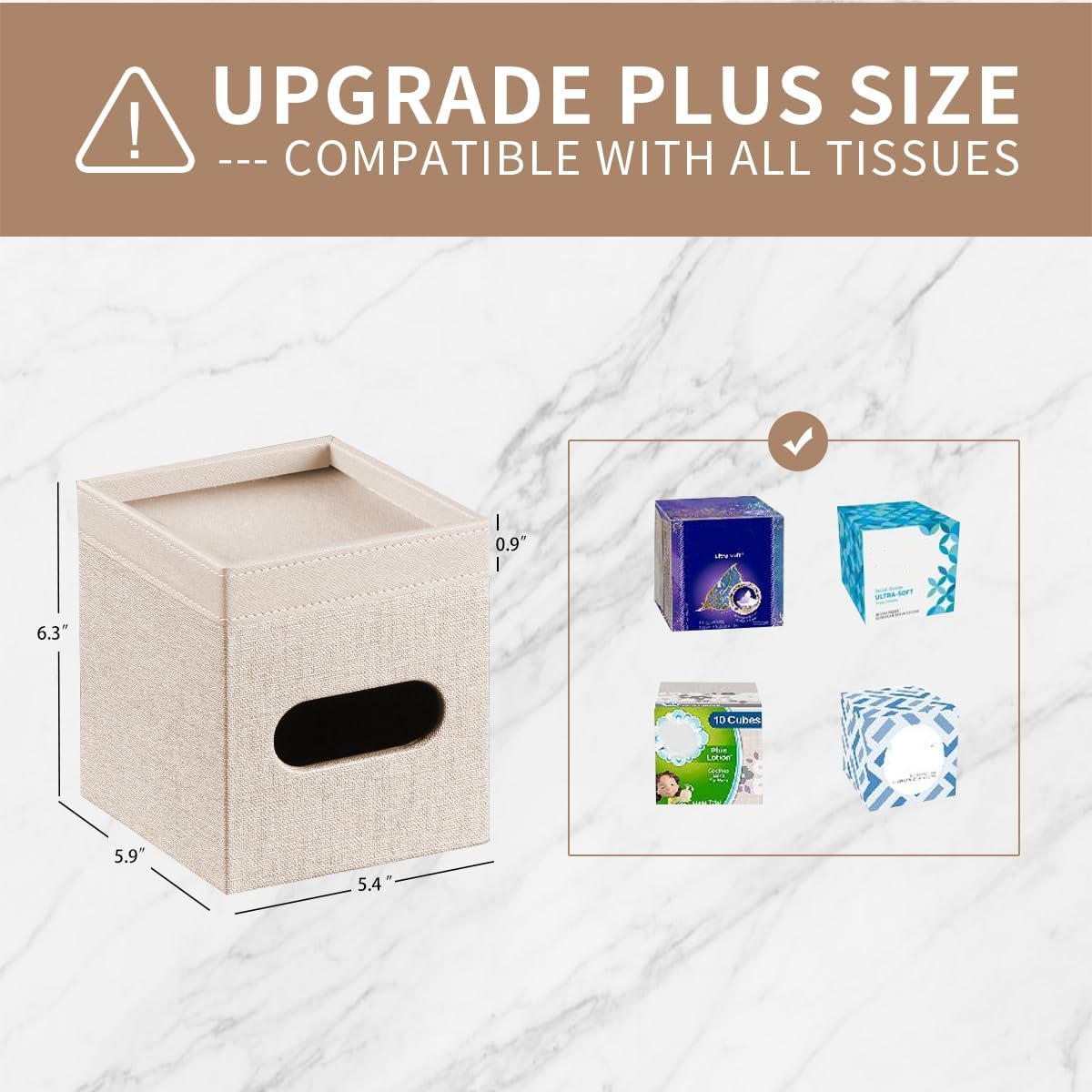 Modern Decorative Tissue Holder / Beige