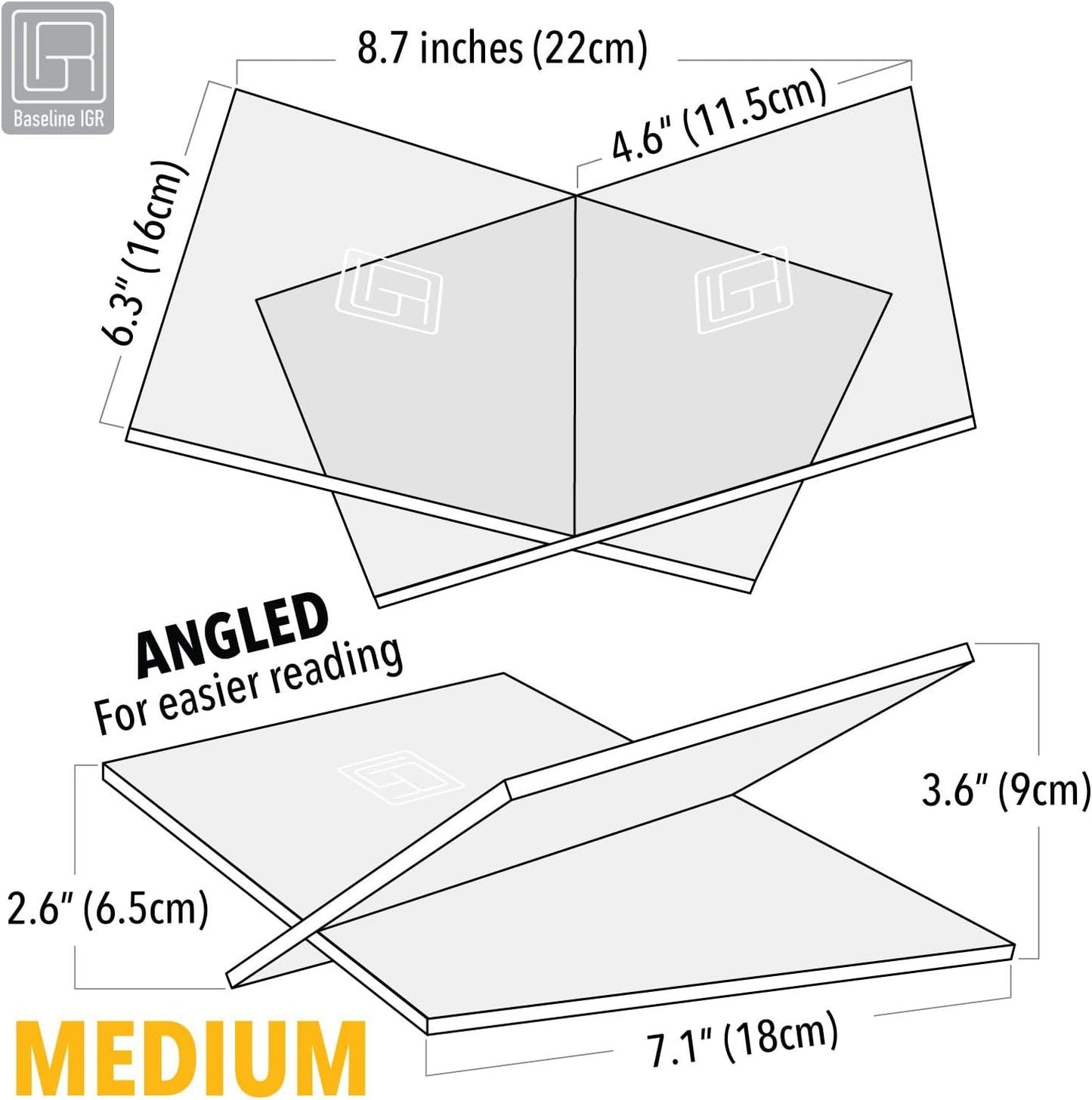 Acrylic Book Stand / Clear / Medium / 8.7 x 6.3 x 3.6