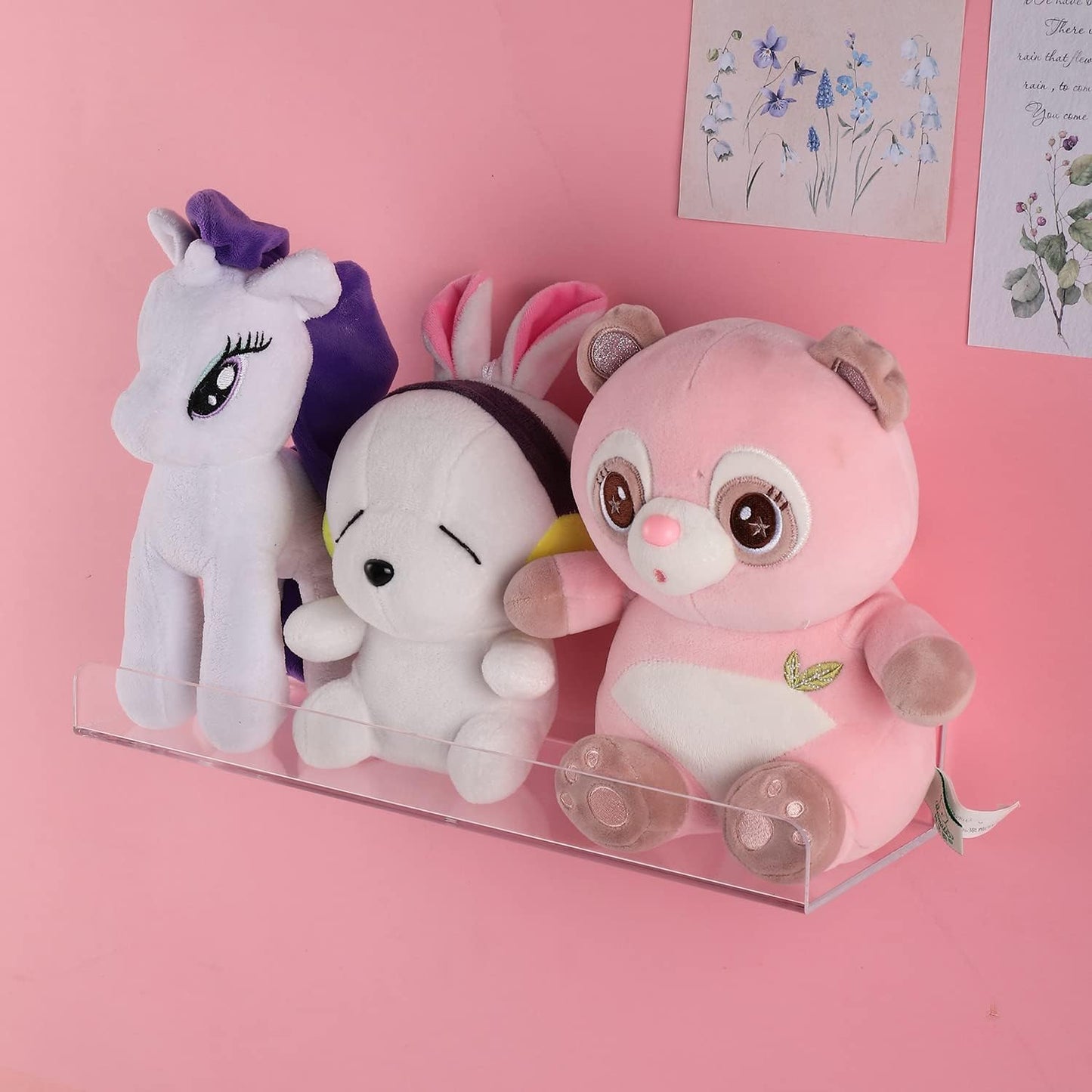 Sooyee 6 Pack Floating Shelves,15 Inch Acrylic Shelves Floating Bookshelf,Funko Pop Display Shelf, Invisible Picture