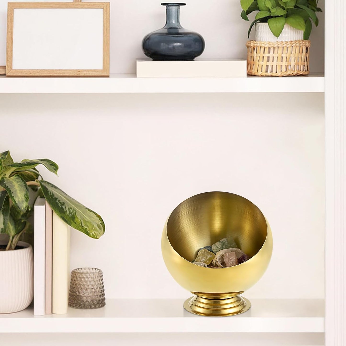 Golden Key Bowl for Entryway Table Decorative Storage Dish Catch All Bowl for Fruit Coffee / Gold