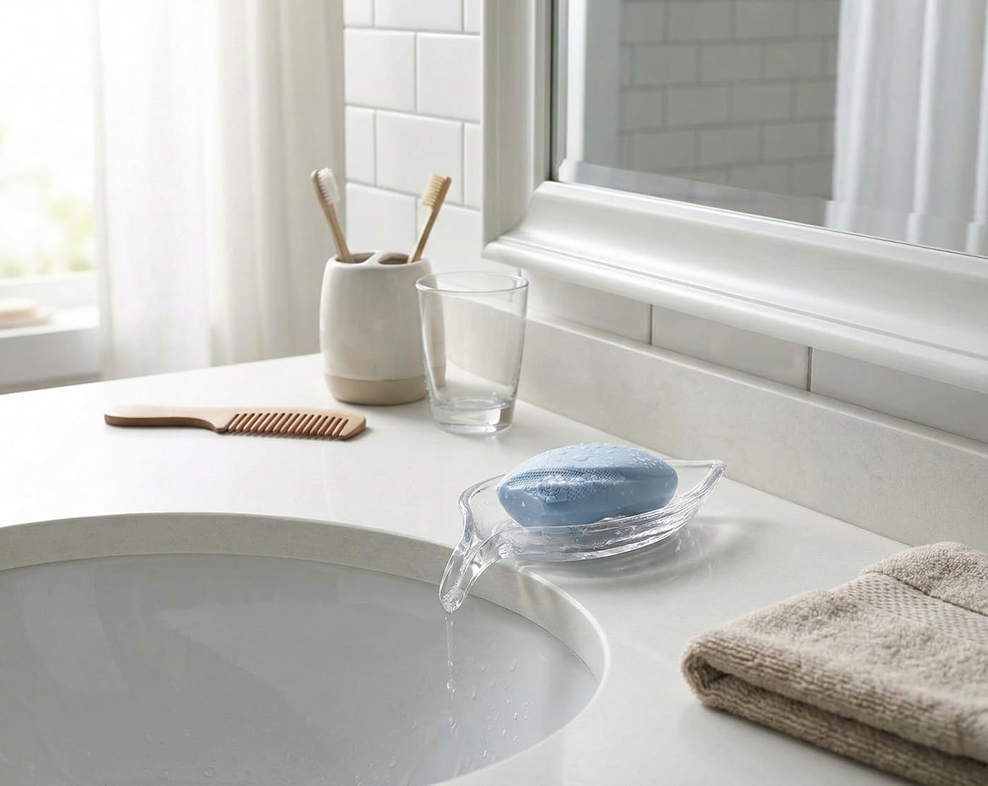 Heavy Soap Holder / Clear / Leaf