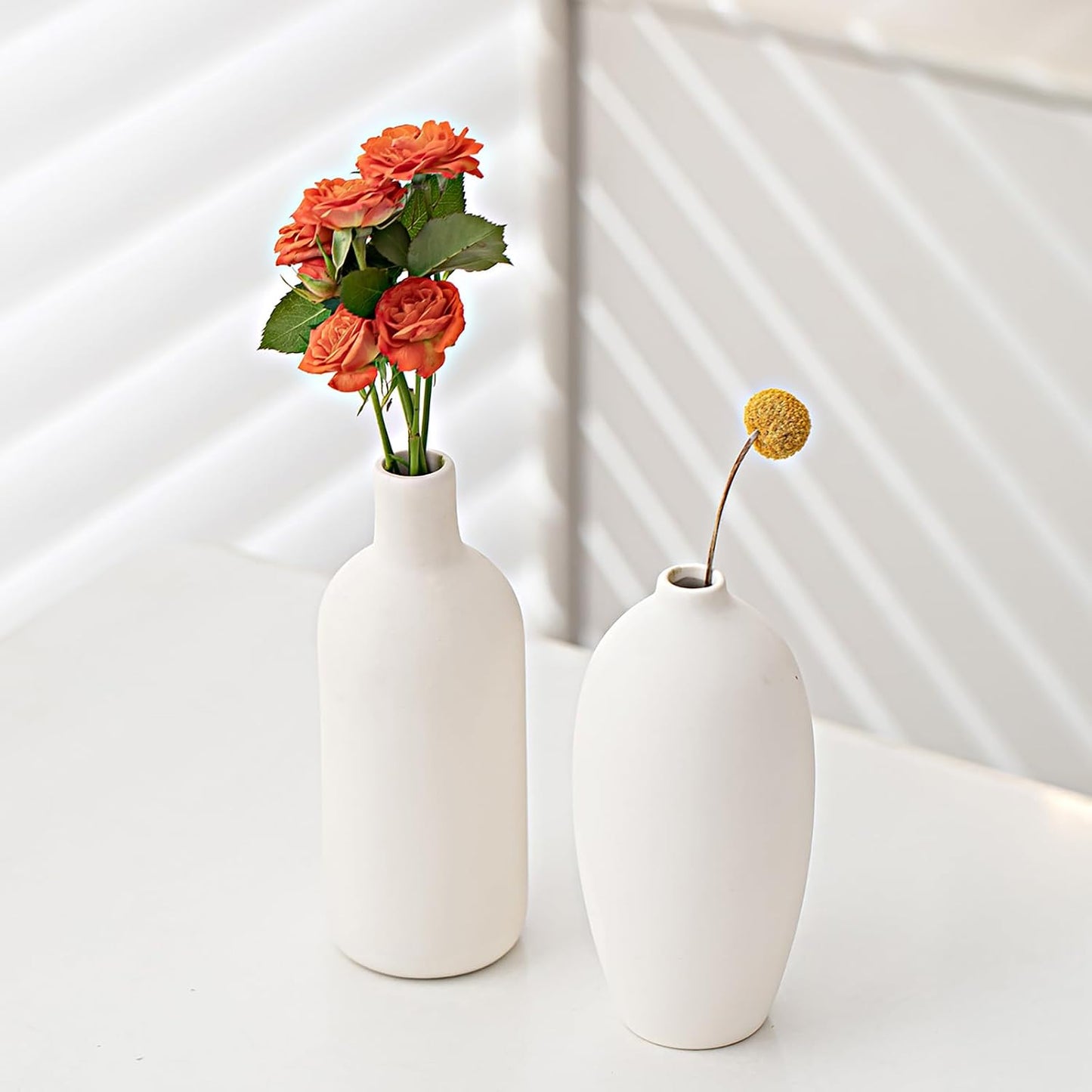 White Ceramic Vase / White-gh-12 / Set of 12