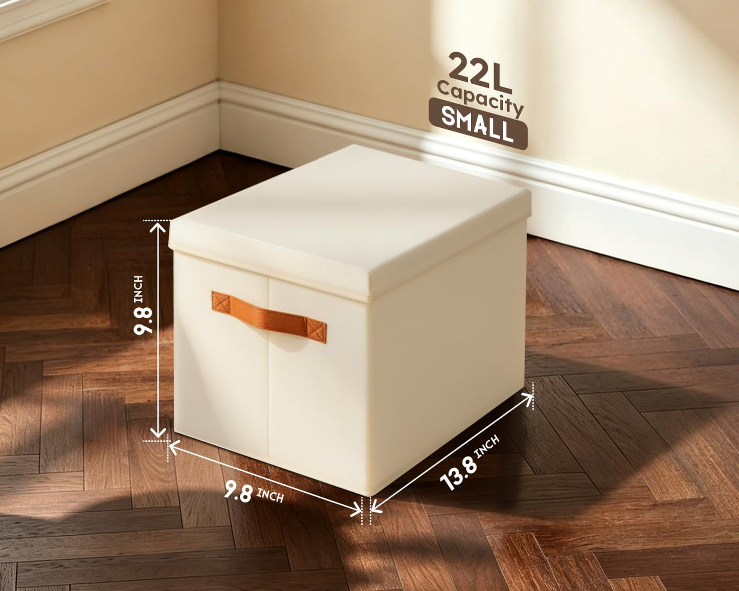 Storage Bins / Fabric Storage Baskets / Beige / L / Set of 6