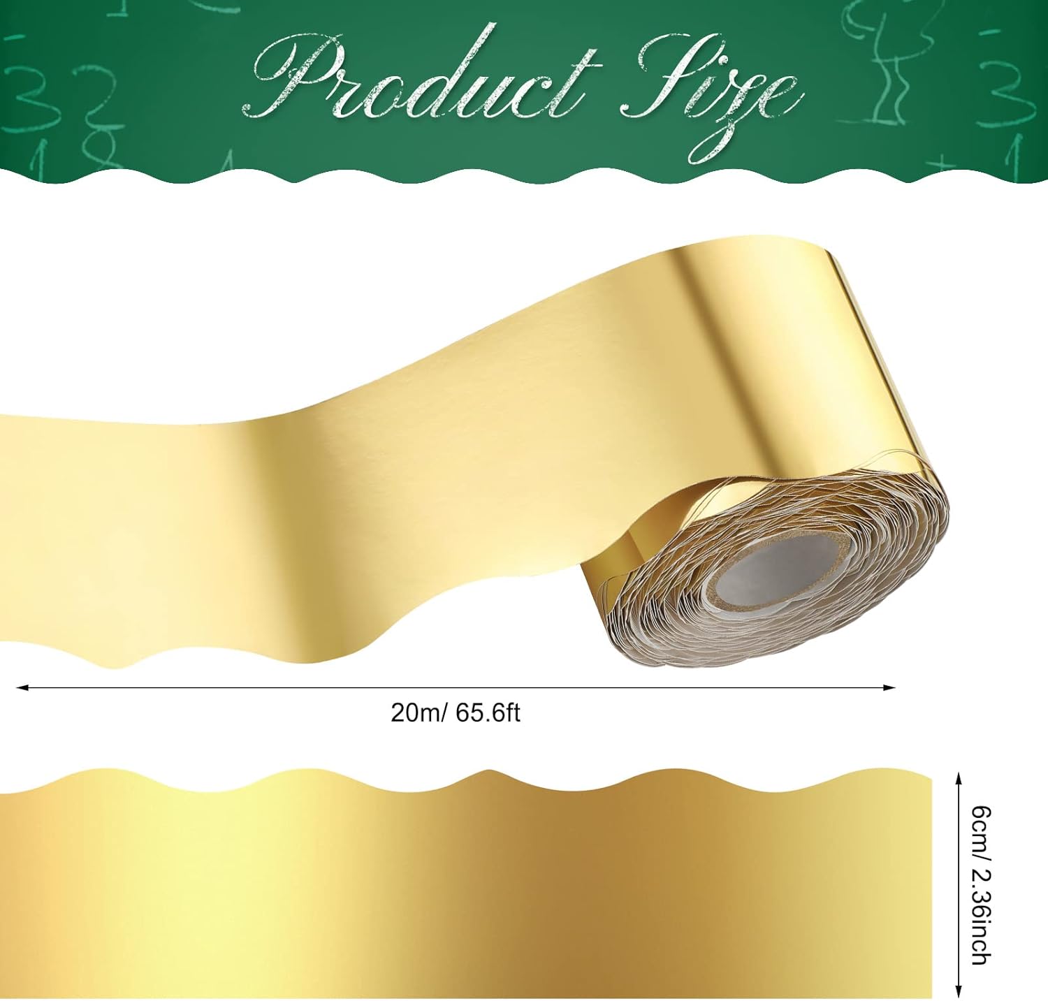 Scalloped Bulletin Board Borders Classroom Shine Decorative Scalloped Bulletin / Gold / 65.6 ft