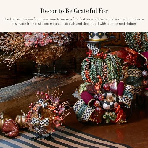 MacKenzie-Childs Harvest Turkey, Thanksgiving Turkey Decoration, Fall Decor Centerpiece Figurine