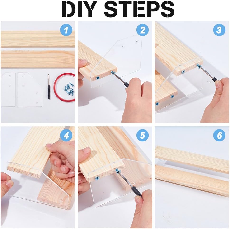 2 Tier Wood Acrylic Display Stand Riser Shelf Wooden Display Shelf Risers Organizer / 12 x 4.21