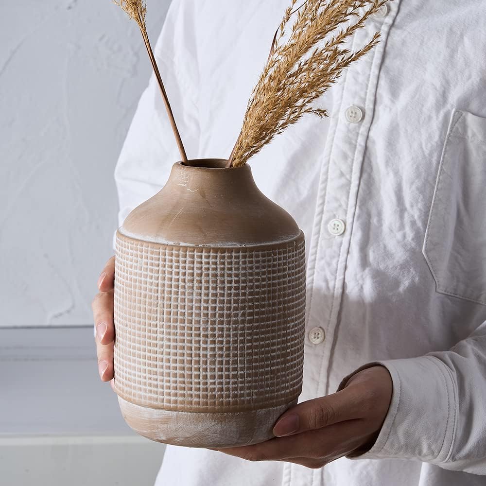 Sand Glaze Finish Boho Vase / Jo-gs17132-beige