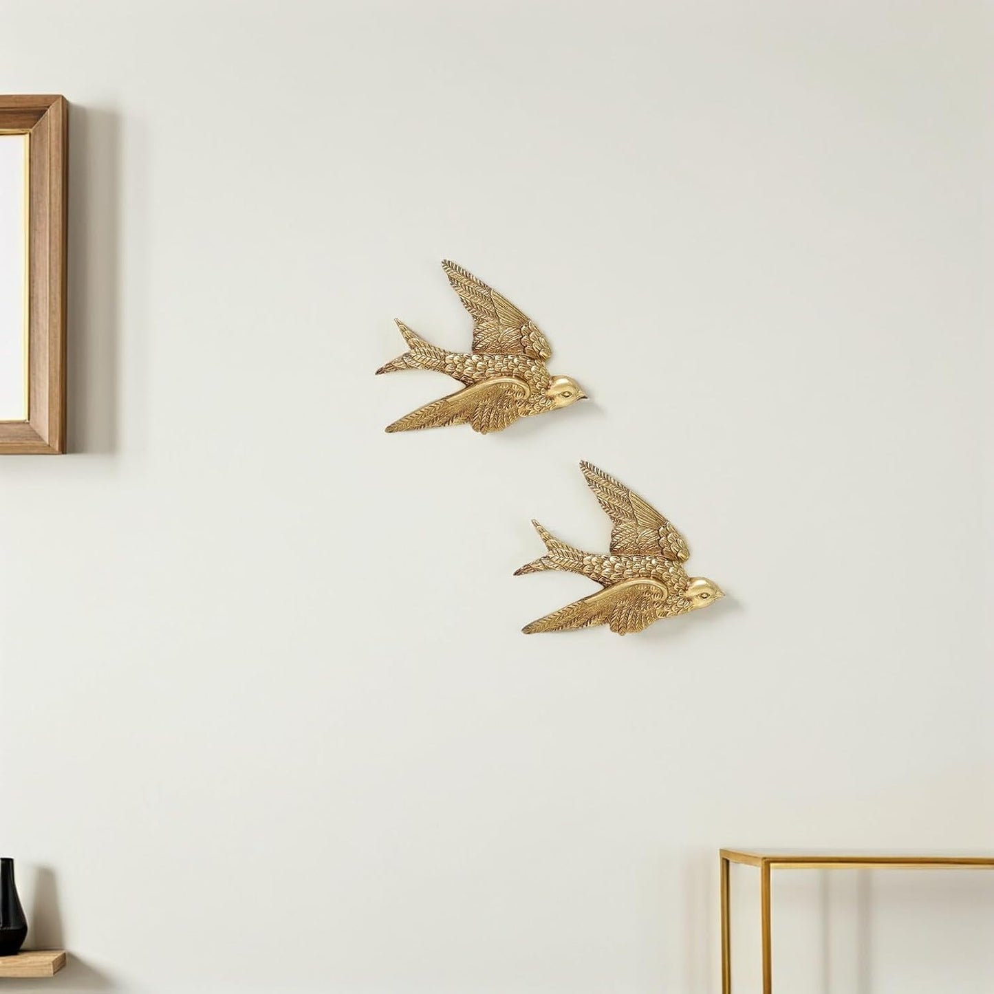 Bird Wall Art Bird Wall Figurine Swallow Wall Sculpture Resin Wall Hanging Decor 3D / Set of 2