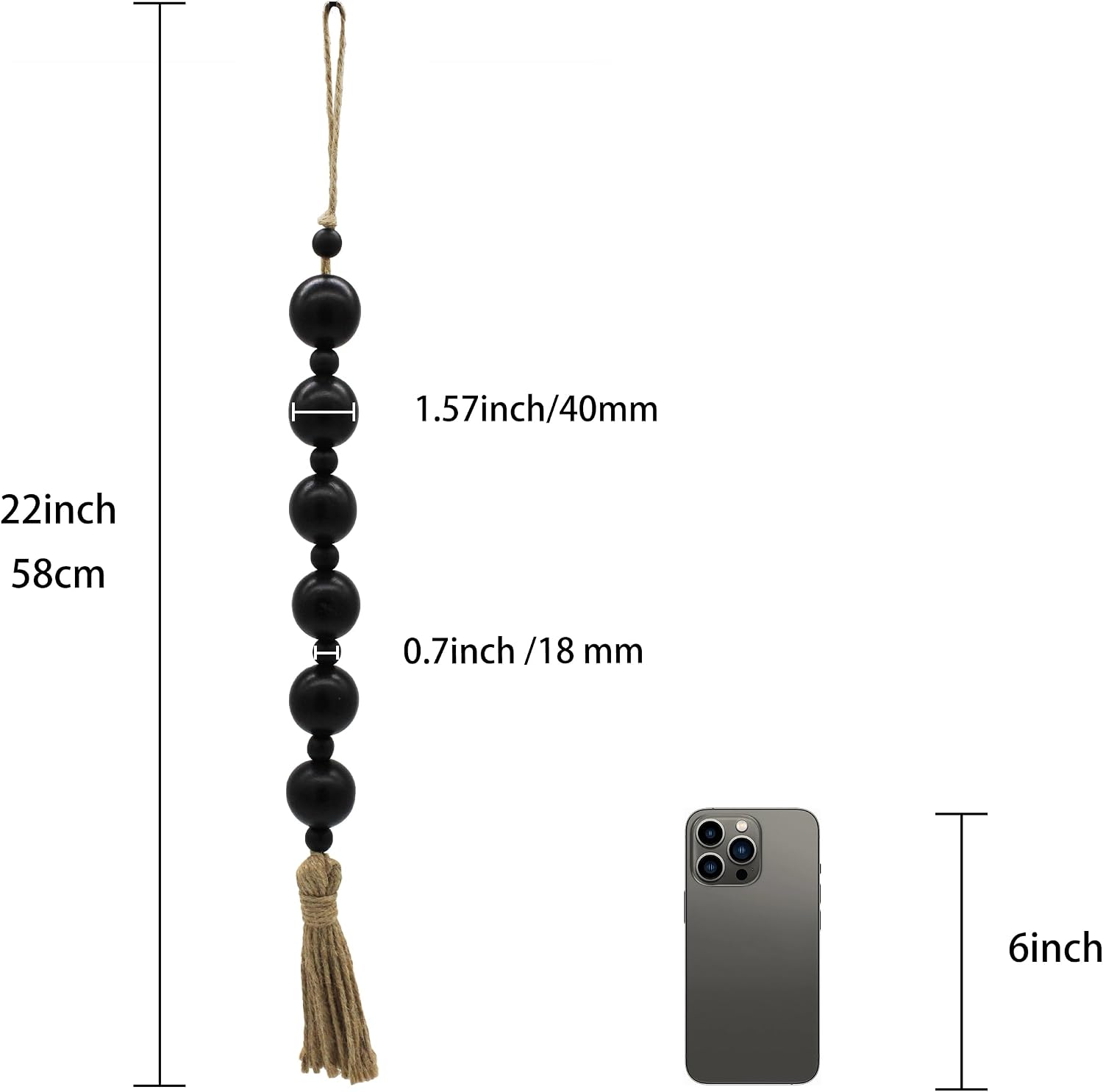 Farmhouse Decor Wooden Bead / Black-style-3