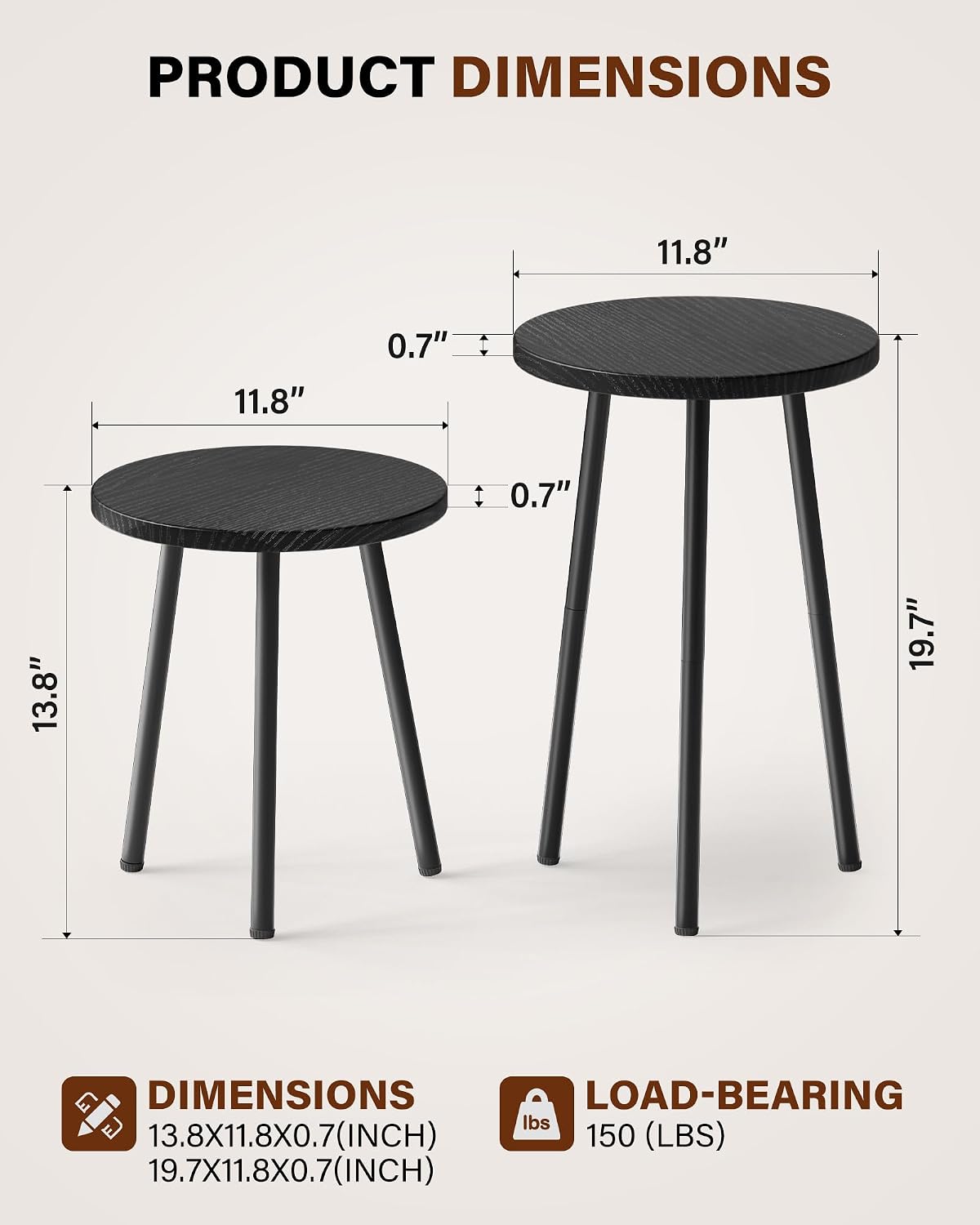 Plant Stand Indoor 2 Pack: Plant Stand Round Plant Table for Indoor | Mid Century Modern Decor - Indoor Plant Stand for