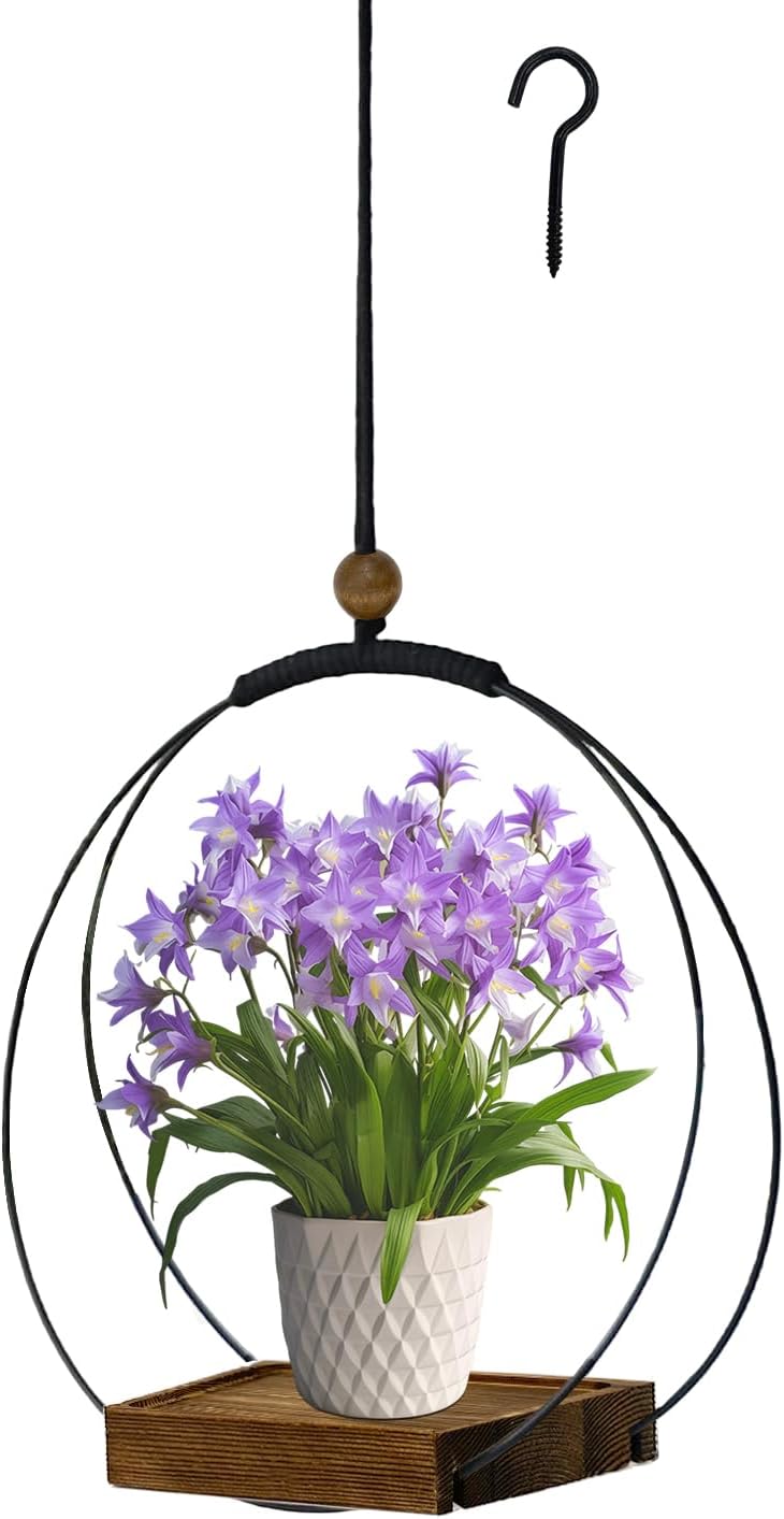 Modern Boho Macrame Plant Hanger / Black