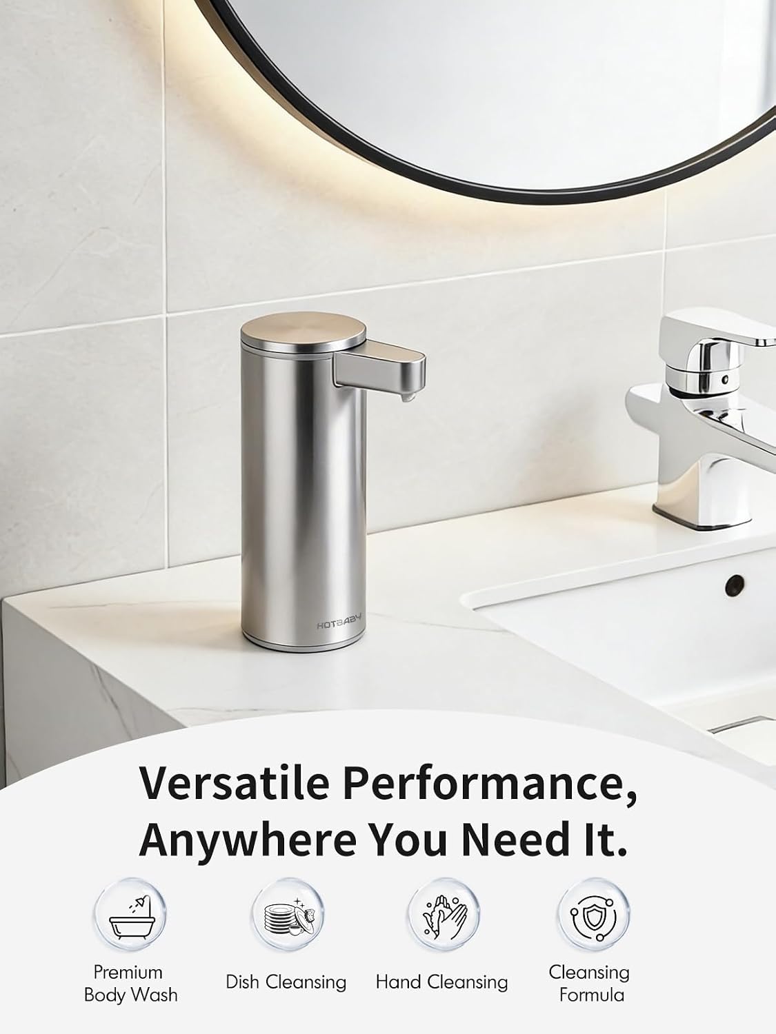 Automatic Liquid Soap Dispenser Touchless: Stainless Steel Hand Soap Dispenser Auto - Free Touch Electric Soap