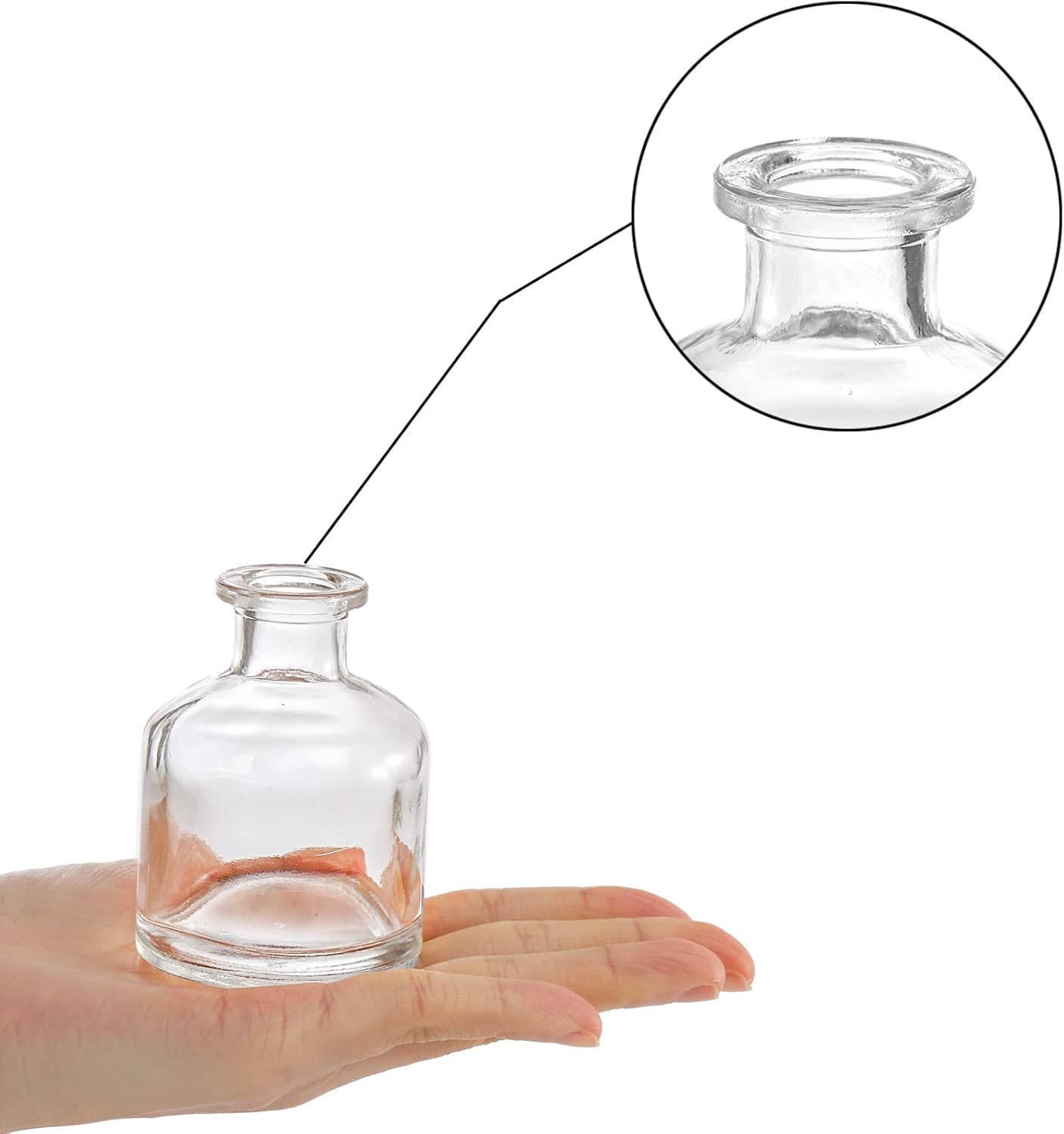 Glass Bud Vases / Clear / Set of 10
