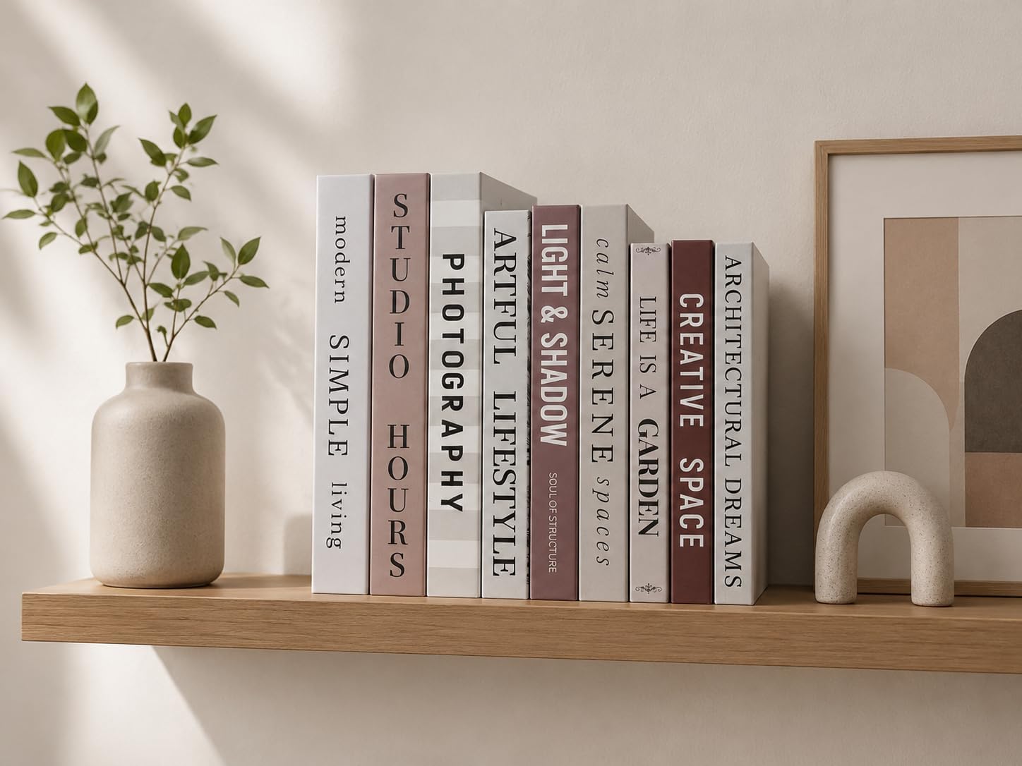 Faux Book Storage Boxes / Brown-beige / 9 Books / Set of 9