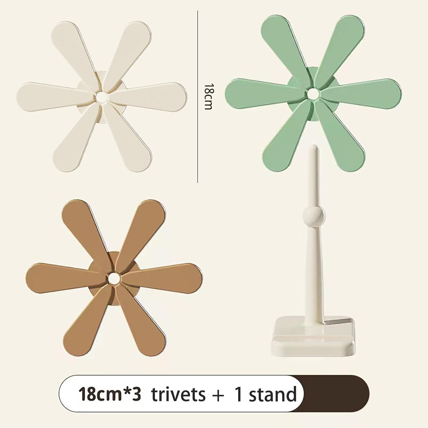 Silicone Heat Resistant Hot Pads + 1 Stand / Set of 3