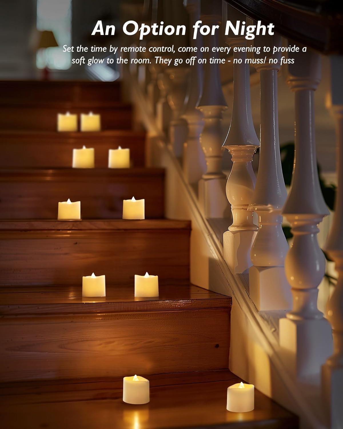 Homemory White Flameless LED Votive Tealight Candles & Timer Remote, 24Pack | Battery operated, 400+ hour runtime